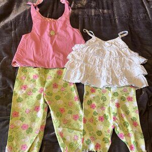 Vintage Gymboree Leapin' Lilypads Lot Pants Shorts Reversible Tank Ruffles 4T